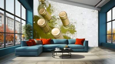 Wine Bottles on Ice Wall mural