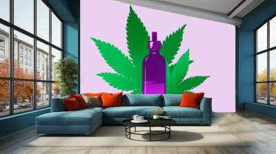 Bottle of CBD oil alternative treatment Wall mural