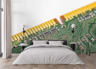 computer RAM, system memory, main memory, random access memory, internal memory, onboard, computer detail, close-up, high resolution, isolated on white background Wall mural