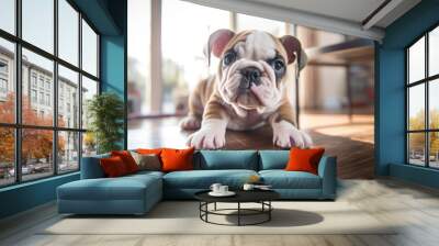 cute french bulldog, close-up Wall mural