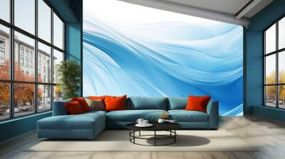 blue wave banner, background with copy space, blue wallpaper  Wall mural