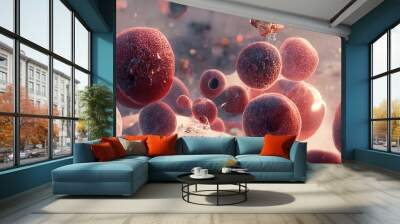 Human Blood Cells Illustration 3D erythrocytes Wall mural