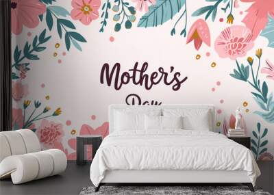 Illustration for Mother's Day. Flat illustration for banners, cards, etc Wall mural