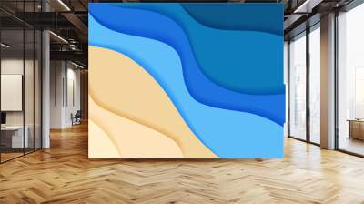 abstract blue sea and beach summer background  Wall mural