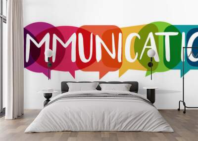 communication concept with speech bubbles, vector illustration Wall mural