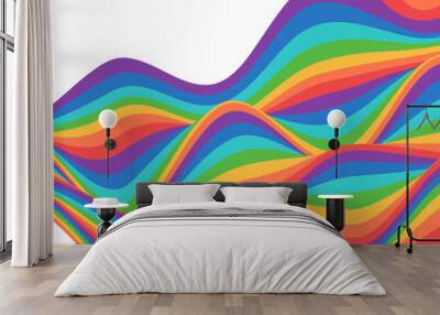 Rainbow wave shape color background. Trendy backdrop for banner, poster, flyer, website Wall mural