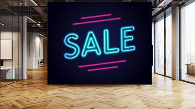 Sale neon sign. Vector illustration. Wall mural