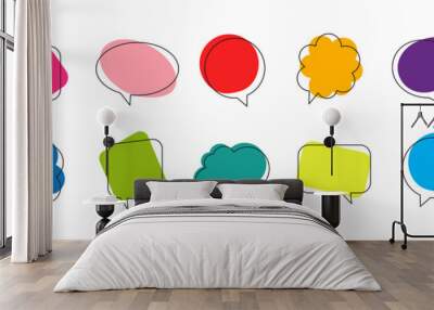 set of speech bubbles, communication concept, vector illustration Wall mural