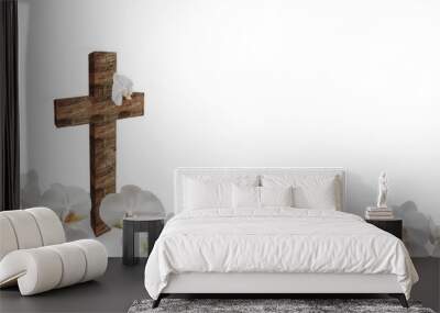 cross and white orchid Wall mural