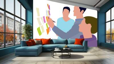 Brainstorm illustration of creative business people at office Wall mural