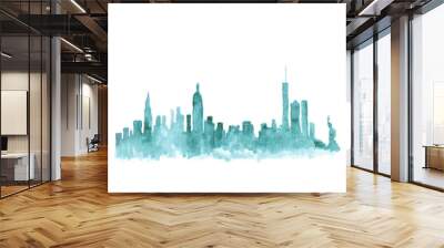 Watercolor skyline of new york city in USA Wall mural