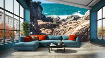 rocks and sea Wall mural