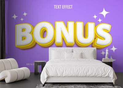 Bonus bold 3d editable text effect style Wall mural