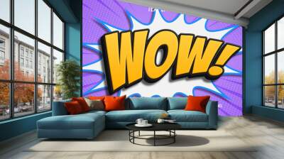 Wow Comic Cartoon 3d editable text effect style Wall mural