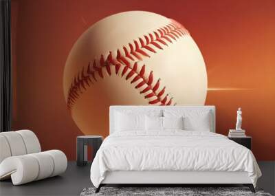 A baseball with red stitching and white stripes and with backgrounds Wall mural