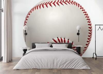 A baseball with red stitching and white stripes and with backgrounds Wall mural