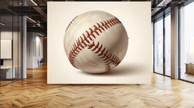 A baseball with red stitching and white stripes and with backgrounds Wall mural