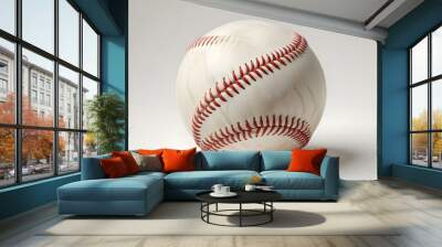 A baseball with red stitching and white stripes and with backgrounds Wall mural