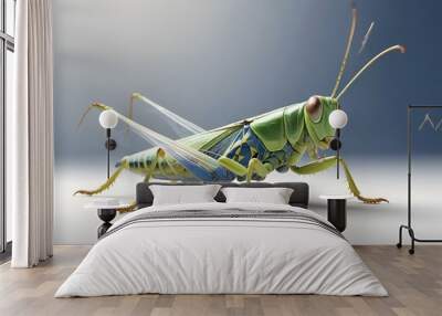 Giant Shield mantis closeup with self defense position on white background Shield mantis closeup Wall mural