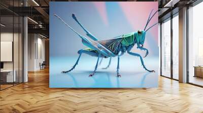 Giant Shield mantis closeup with self defense position on white background Shield mantis closeup Wall mural