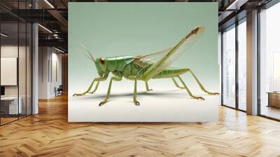 Giant Shield mantis closeup with self defense position on white background Shield mantis closeup Wall mural