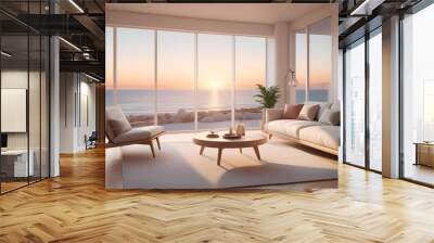 Photo modern style interior room 3d illustration Luxury classic modern bedroom suite in hotel Wall mural