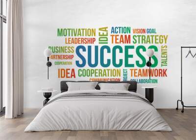 Success  Wall Decal, Office Branding, Typography Design Vector Template Wall mural