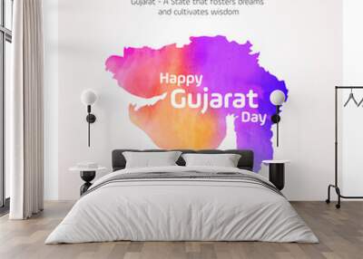 Vibrant Gujarat, Gujarat Foundation Day Celebrations,  Gujarat Sthapana Day, Gujarat Famous Icons, India, 1st May, Social Media Design Post Template
 Wall mural