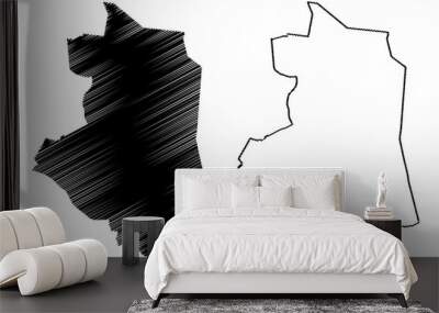 Aizkraukle Municipality (Republic of Latvia, Administrative divisions of Latvia, Municipalities and their territorial units) map vector illustration, scribble sketch Aizkraukle map Wall mural