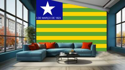 Flag of Piaui state (Federative Republic of Brazil, Piauí) Wall mural