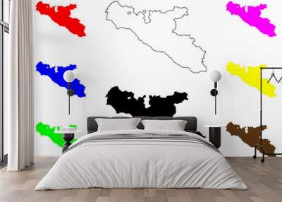 Free municipal consortium of Agrigento (Italy, Italian Republic, Sicily region) map vector illustration, scribble sketch Province of Agrigento map Wall mural