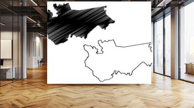 Ikskile Municipality (Republic of Latvia, Administrative divisions of Latvia, Municipalities and their territorial units) map vector illustration, scribble sketch Ikskile map Wall mural