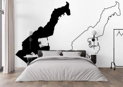 Monaco map vector illustration, scribble sketch Monaco Wall mural