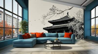 Chinese temple Wall mural