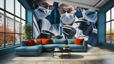 doctors with injection Wall mural