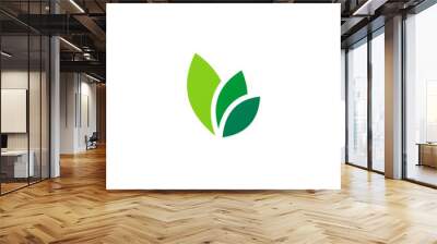 green leaf abstract beauty logo Wall mural