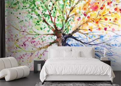 four season tree Wall mural