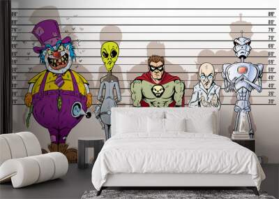 Super Villain lineup Wall mural