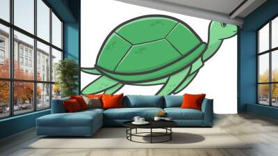 green cute turtle illustration Wall mural