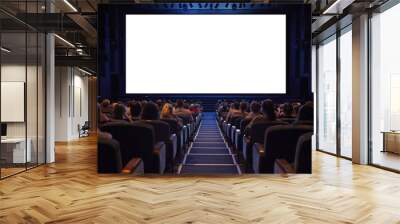 Empty cinema screen with audience. Wall mural