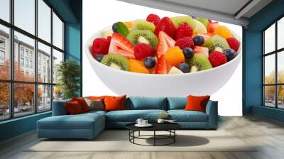 A fruit salad on a transparent white background Wall mural