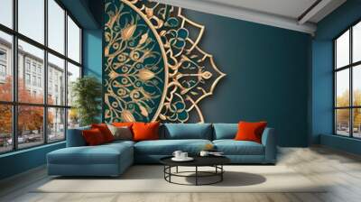 flat background with Islamic ornament Wall mural