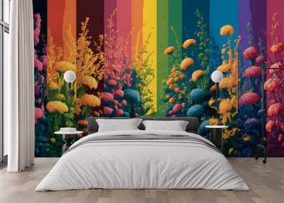 garden with full of flower Wall mural