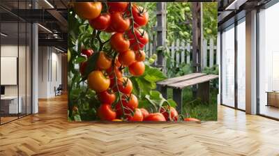 ripe tomato in the garden Wall mural