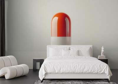 Bright Orange Capsule on Minimalist Background Wall mural