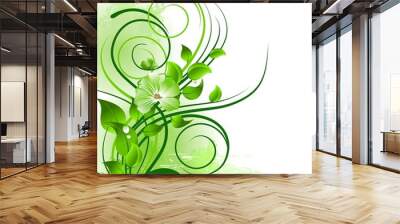 green floral background Wall mural