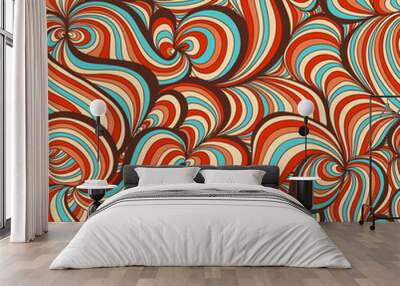 Retro swirls seamless pattern Wall mural