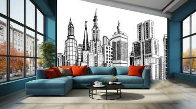 urban generic architecture sketch Wall mural