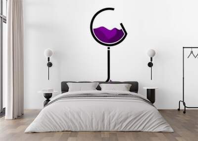 grape juice logo design inspiration . grape juice logo template . letter GJ logo template Wall mural