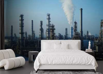 Oil refineries and chemical plants in industrial areas Wall mural